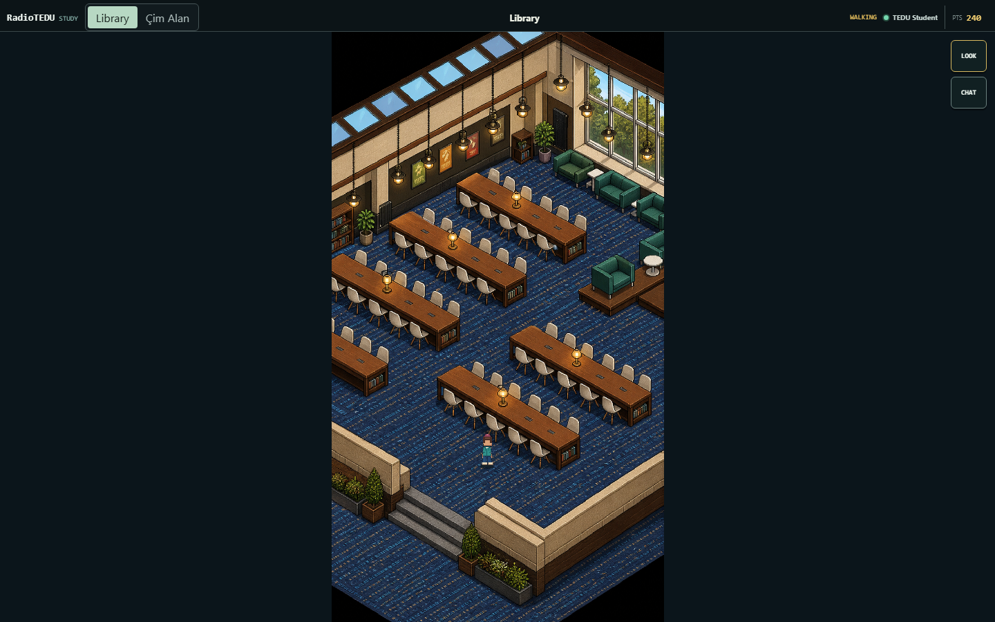 Interactive library in the RadioTEDU Study pixel virtual campus